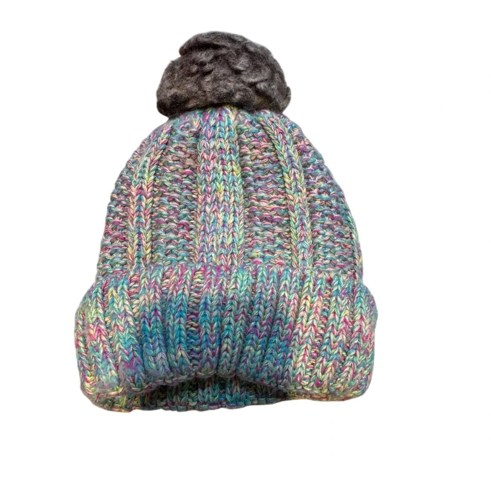 CC Beanie Bundle Lot of 3‎ Cable Knit Pom Pom Hats Gray Multi Black Womens